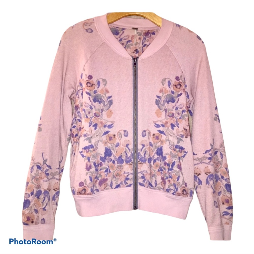 FREE PEOPLE Floral Boho ZipUp